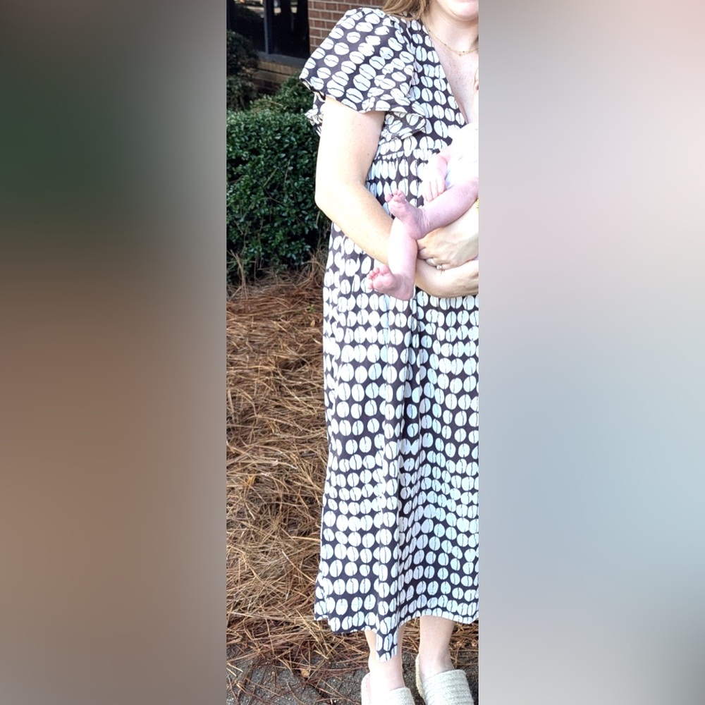 Maeve brown patterned midi dress - Picture 4 of 4